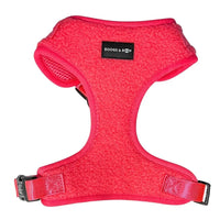 Fluorescent Pink Adjustable Teddy Fabric Dog Harness